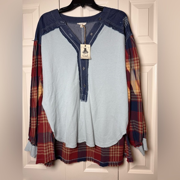 Easel oversized plaid top - Picture 2 of 8
